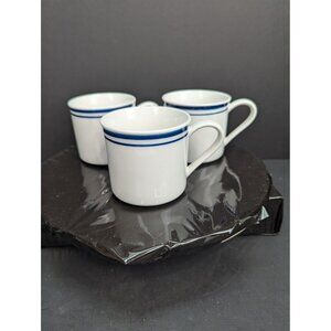 Majesticware by Sakura Stoneware Replacement Cups Harmony w/Blue Stripe Lot of 3